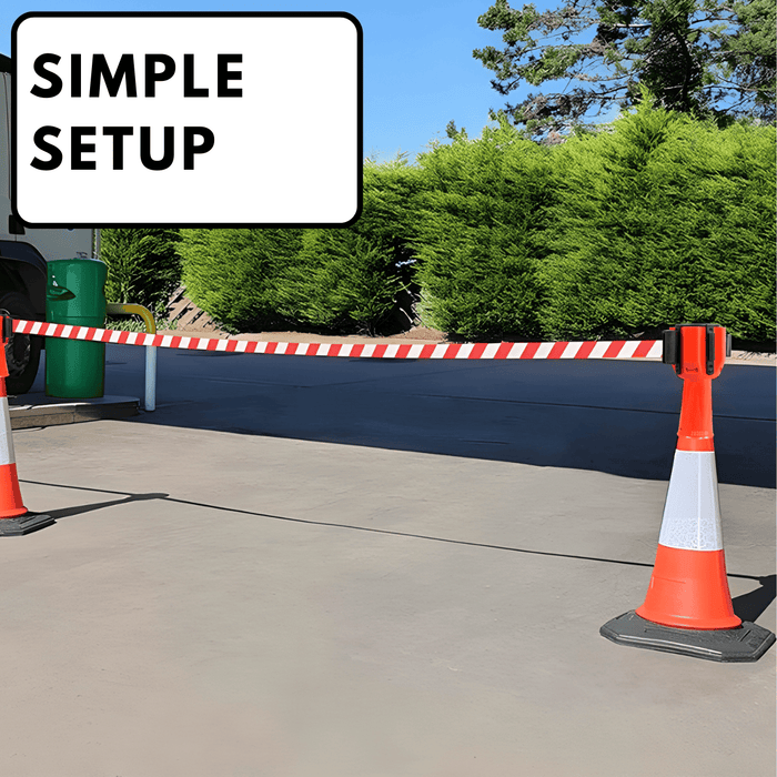 3M Retractable Cone Traffic Barrier Red/White