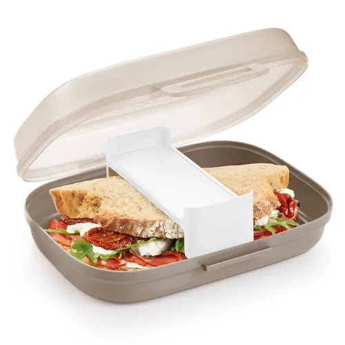 4FOOD SENDVIČU KASTĪTE AR NODALĪJUMIEM, 15,2X20,1CM, H 6CM, PLASTMASA