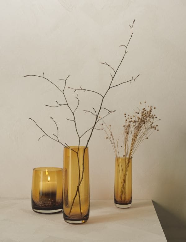 AJANA AMBER VĀZE 18CM, STIKLS