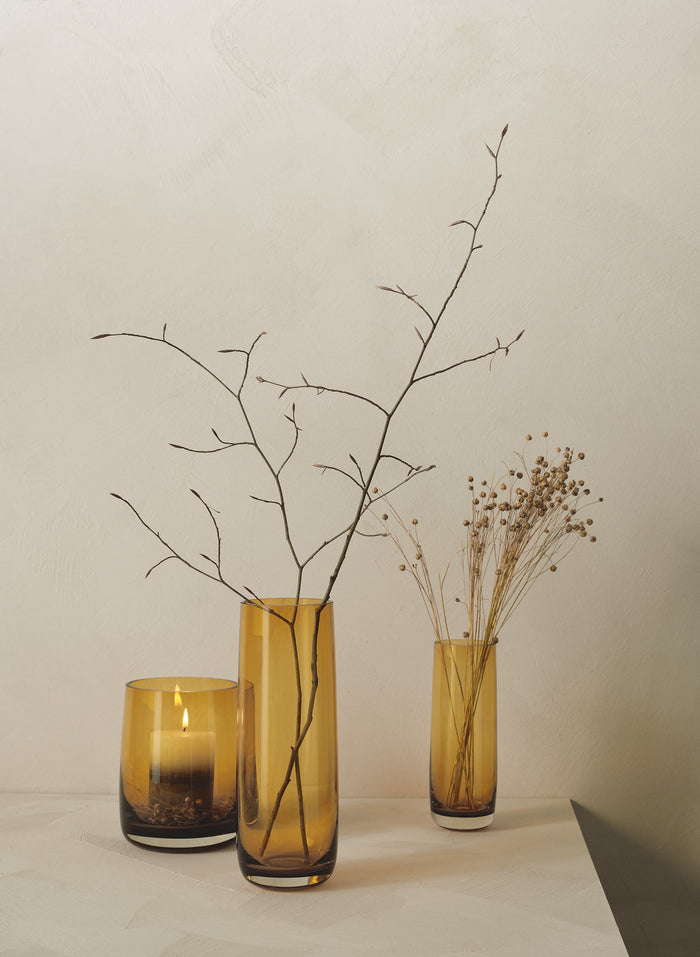 AJANA AMBER VĀZE D10.5CM, H29CM, STIKLS