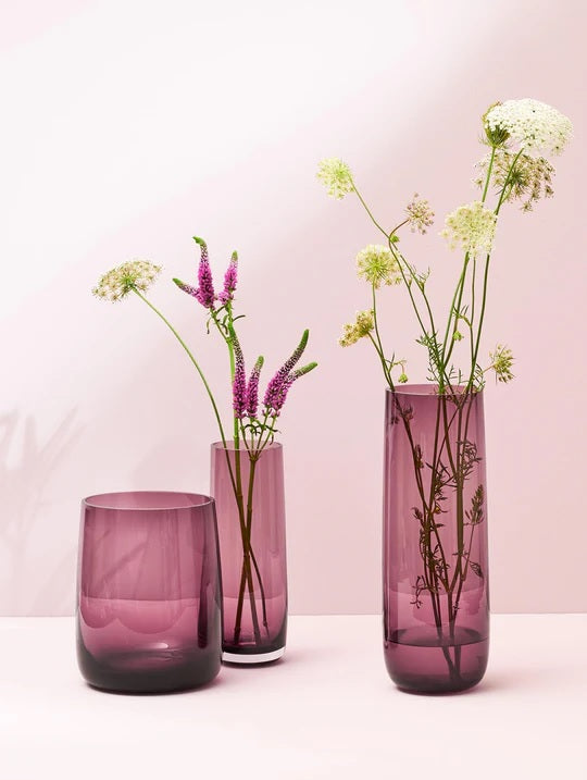 AJANA VĀZE/SVEČTURIS D14.5CM, H18CM, VIOLETA, STIKLS