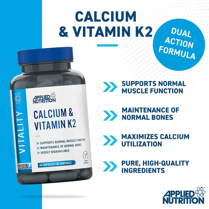 Applied Nutrition Calcium & Vitamin K2, 60 Ct