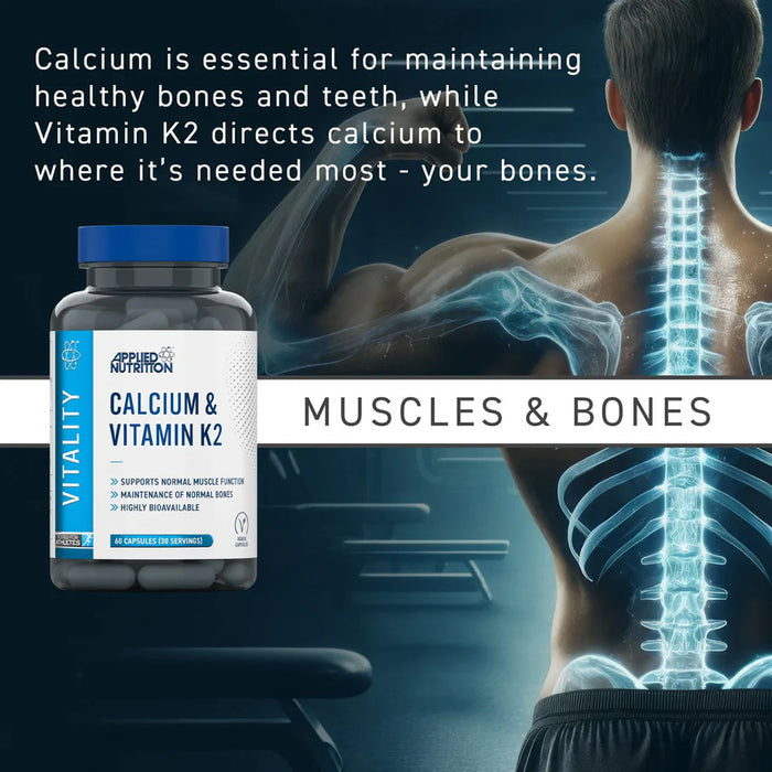 Applied Nutrition Calcium & Vitamin K2, 60 Ct