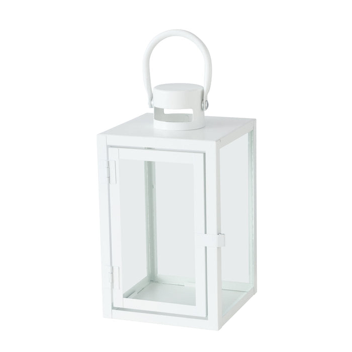 ARANA LATERNA SVECEI 14X14X24CM, BALTS, METĀLS/STIKLS (2034226)