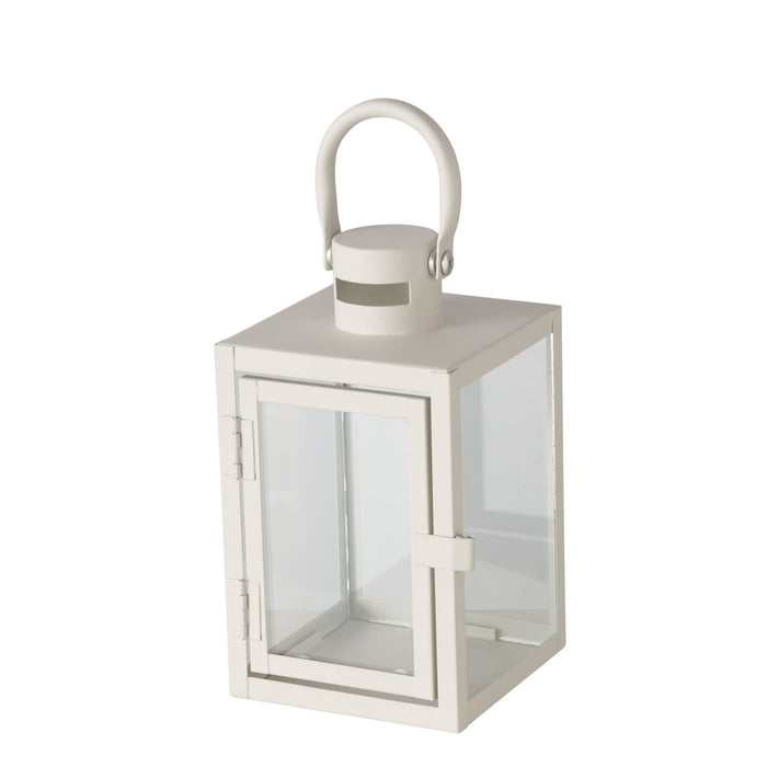 ARANA SVEČTURIS-LATERNA H18.2CM/11.5X11.5CM, BALTS, METĀLS/STIKLS (2054960)