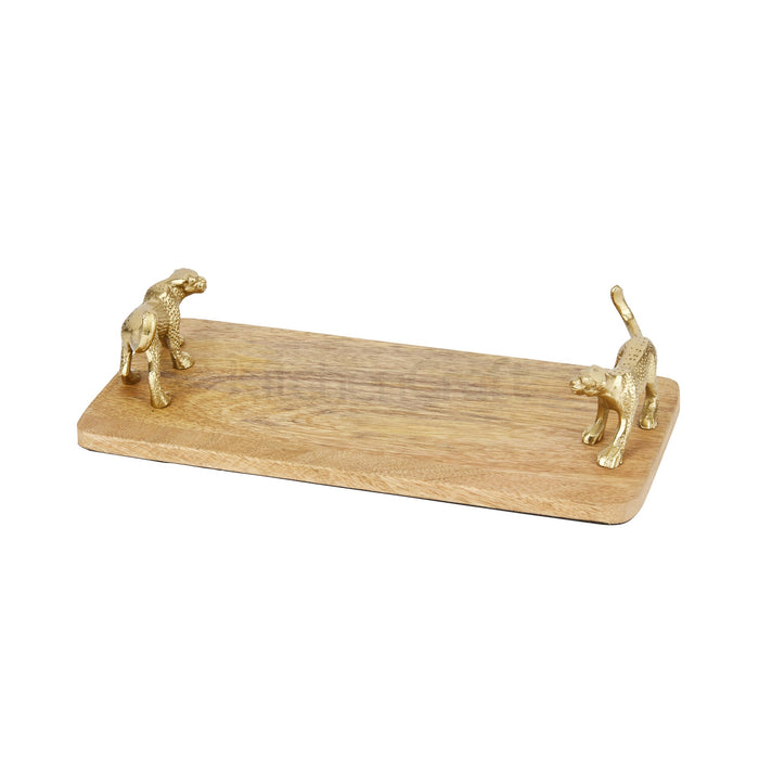 ARTESA PLĀKSNE SERVĒŠANAI 32X15X7CM AR METĀLA ROKTURIEM, BRŪNA, KOKS