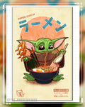 Baby Yoda Mando Munch Ramen Star Wars Print