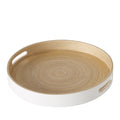 BAMBO DEKORATĪVĀ PAPLĀTE D35CM/H4.7CM, BRŪNA/BALTA, BAMBUSS