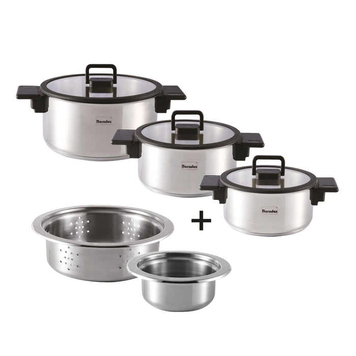 B.MIRACLE TRAUKU KOMPL. 5GAB, KATLI 18/20/24CM, BĻODA 14CM, TVAICĒŠANAS SIETS 22CM, SAVIETOJAMI, N/T