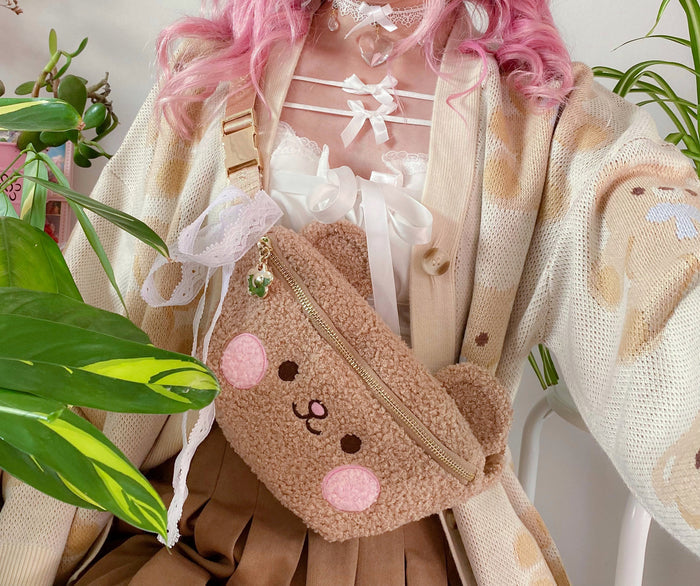 Brown Strawbeary Fanny Pack ♡