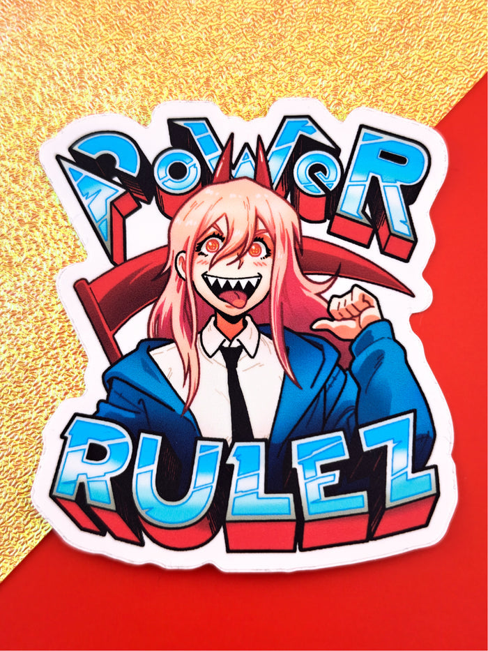 Chainsaw Power Rulez Sticker