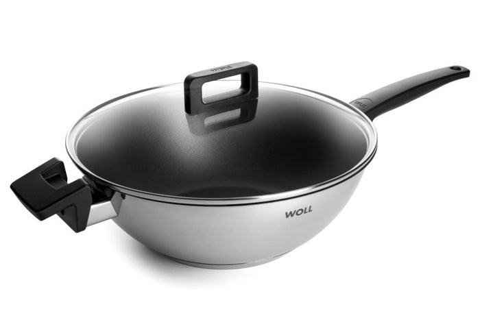 CONCEPT NERŪŠĒJOŠĀ TĒRAUDA WOK PANNA AR VĀKU, 30CM, INDUKCIJAI