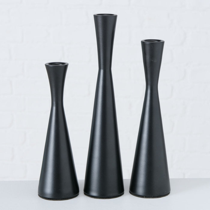 CONE SVEČTURIS 23CM, MELNS, ALUMĪNIJS (2016602)