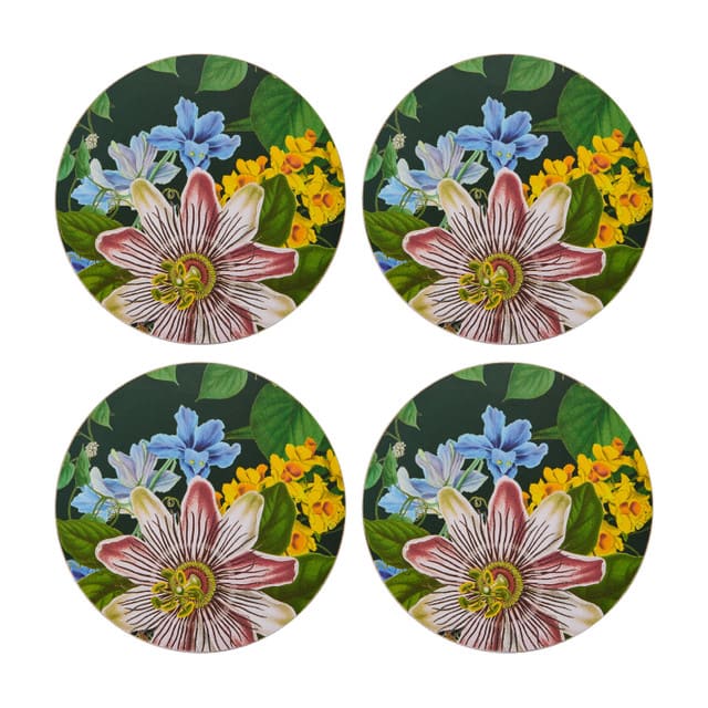 CREATIVE TOPS FLORAL GALDA PALIKTŅI D12cm KOMPL.4gab, PAVASARA ZIEDU MOTĪVS, MDF/KORĶIS