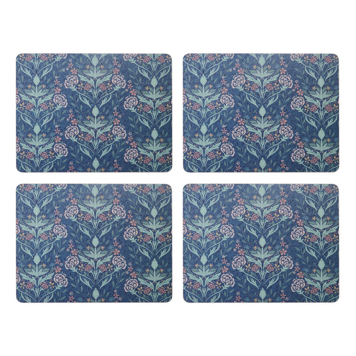 CREATIVE TOPS GALDA PALIKTŅI 30x22.5cm KOMPL.4gab, ZILS, ZIEDU MOTĪVS, MDF/KORĶIS