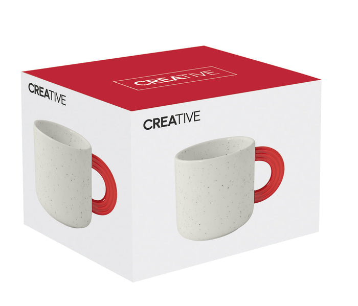 CREATIVE WHITE KRŪZE 350ML, SARKANS ROKTURIS, PORCELĀNS