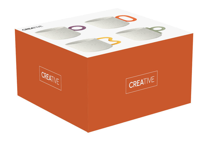 CREATIVE WHITE KRŪZES 350ML, KOMPL. 4GAB, KRĀSAINAS, PORCELĀNS