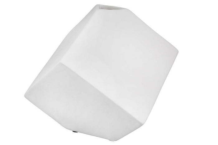 CUBE VĀZE 20X20X20CM, BALTA, KERAMIKA