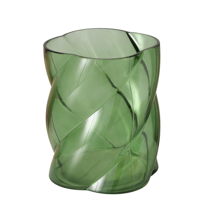 CURVO VĀZE H25CM/D15CM, ZAĻA, LAKOTS STIKLS