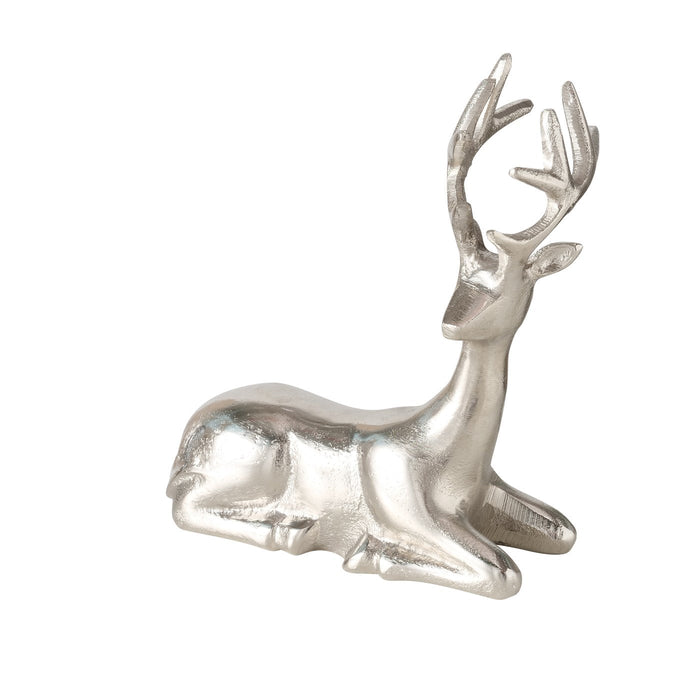DEKORATĪVA FIGŪRA-BRIEDIS H22CM, 3 VEIDI, SUDRABA KR., METĀLS