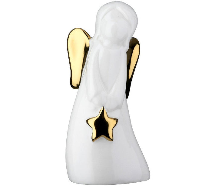 DEKORATĪVA FIGŪRA-EŅĢELIS LILY H12.5CM, BALTS, PORCELĀNS