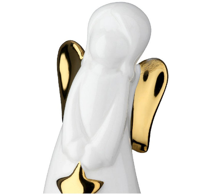 DEKORATĪVA FIGŪRA-EŅĢELIS LILY H12.5CM, BALTS, PORCELĀNS