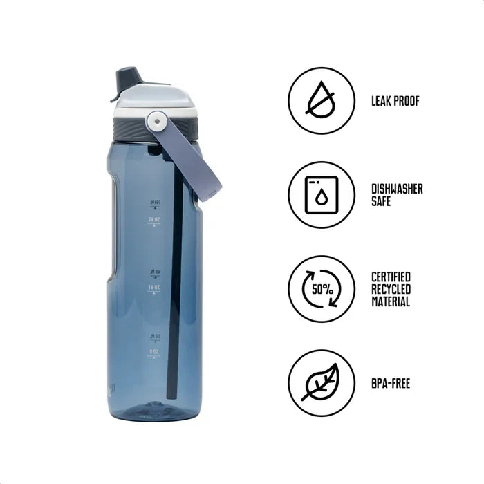 DUPLA 2 IN 1 ŪDENS PUDELE,1L, MELNA, TRITAN,PLASTMASA