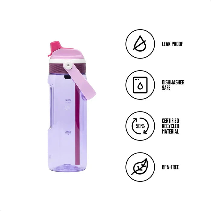 DUPLA 2 IN 1 ŪDENS PUDELE,750ML, GAIŠI VIOLETA, TRITAN,PLASTMASA