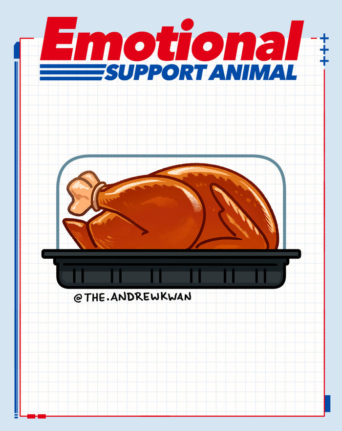 Emotional Support Roast Chicken Sticker