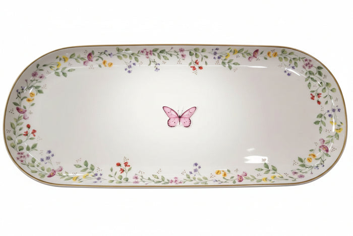 FANCY GARDEN SERVĒJAMAIS ŠĶĪVIS 34x15 CM, DĀVANU KASTĒ, PORCELĀNS