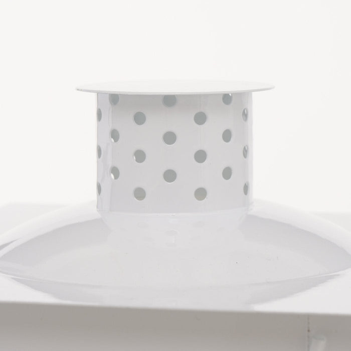FAROL LATERNA SVECEI IEKŠTELPĀM H35CM, 14X14CM, BALTA, METĀLS/STIKLS