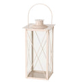 FAROL LATERNA SVECEI IEKŠTELPĀM H36CM, 17X17CM, BĒŠA, METĀLS/STIKLS