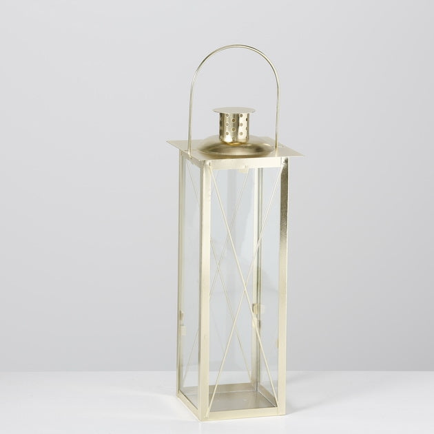 FAROL LATERNA SVECEI IEKŠTELPĀM H40CM, 15X15CM, ZELTAINA, CINKOTA (1012578)