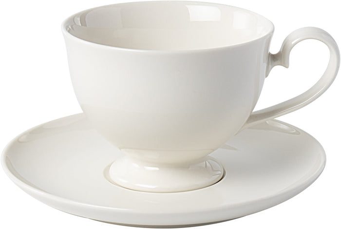 FINE PLUS TASE UZ KĀJAS 220ML, AR APAKŠTASI 16CM, BALTA, PORCELĀNS
