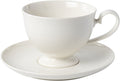 FINE PLUS TASE UZ KĀJAS 220ML, AR APAKŠTASI 16CM, BALTA, PORCELĀNS
