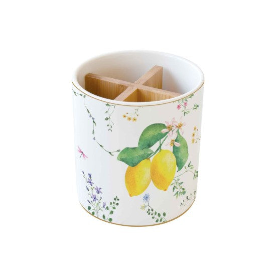 FLEURS ET CITRONS VIRTUVES PIEDERUMU TURĒTĀJS, 14 x 13,5 CM, PORCELĀNS