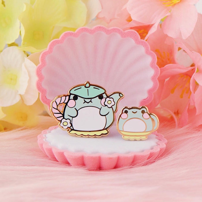 Frog Tea Cup Pin Set