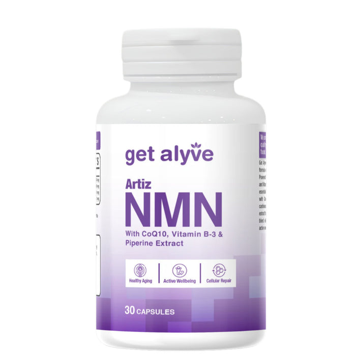 Get Alyve Artiz NMN With CoQ10, Vitamin B3 & Piperine Extract, 30 Ct