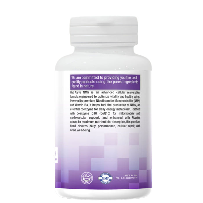 Get Alyve Artiz NMN With CoQ10, Vitamin B3 & Piperine Extract, 30 Ct