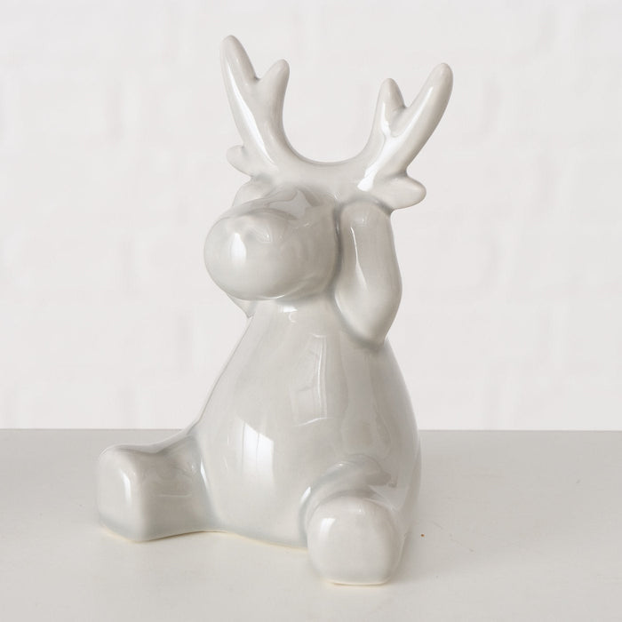 GILLIAN DEKORATĪVA FIGŪRA SĒDOŠS BRIEDIS H12CM 3 VEIDI, G.PELĒKS, PORCELĀNS