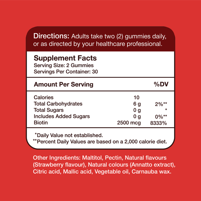 Gumvits Biotin 2500mcg Gummies, 60 Ct