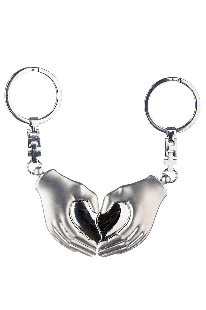 HEART HANDS ATSLĒGU PIEKARIŅŠ 8X9.5CM, SUDRABA KR., METĀLS
