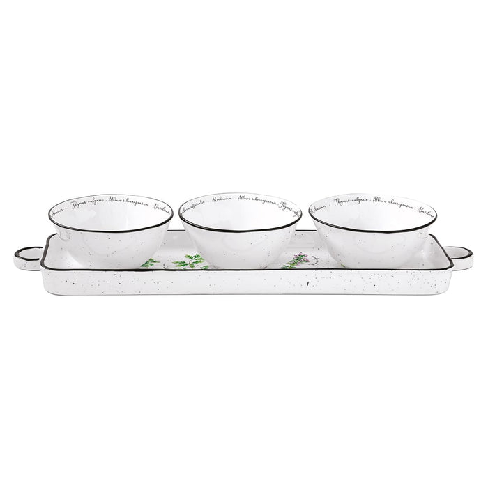 HERBARIUM BĻODIŅAS 3 GAB, D10CM, PALIKTNIS 37x10 CM, PORCELĀNS
