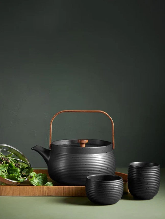 JAPANDI TĒJKANNA 600ML/H15.6CM, MELNA, PORCELĀNS