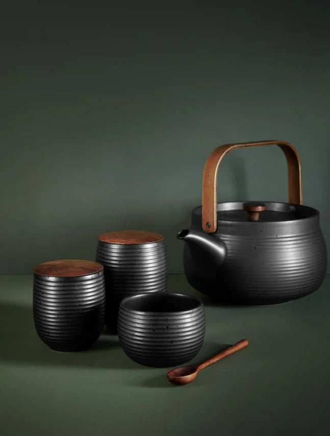 JAPANDI TĒJKANNA 600ML/H15.6CM, MELNA, PORCELĀNS