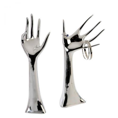 JEWELRY HAND STATĪVS BIŽUTĒRIJAI H31CM 2 VEIDI, SUDRABA KR., POLIREZĪNS