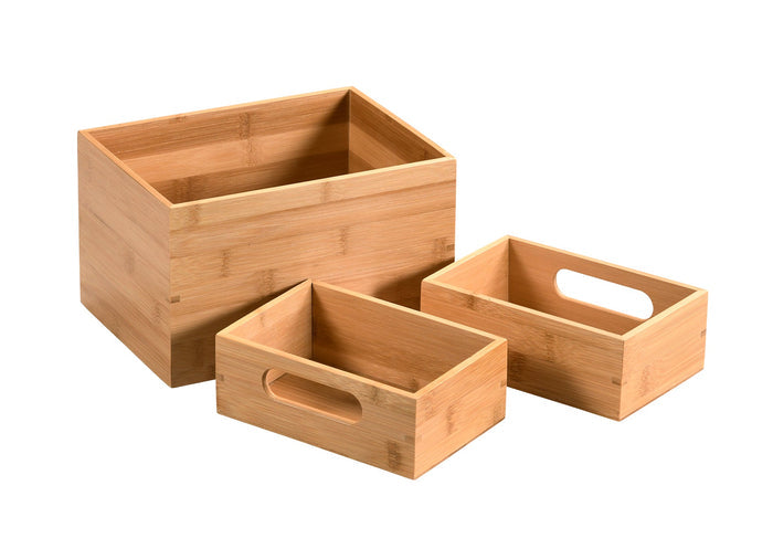 KASTĪŠU KOMPL.3GAB. 23x17x20.5cm, BAMBUSS, FSC