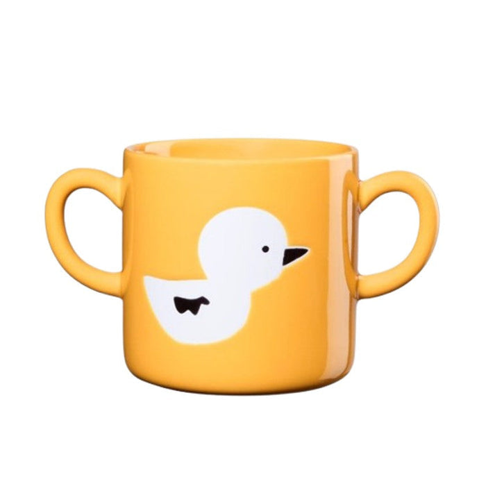 KIDS DUCK KRŪZE 250ML, AR DIVĀM OSIŅĀM, DZELTENA, PORCELĀNS
