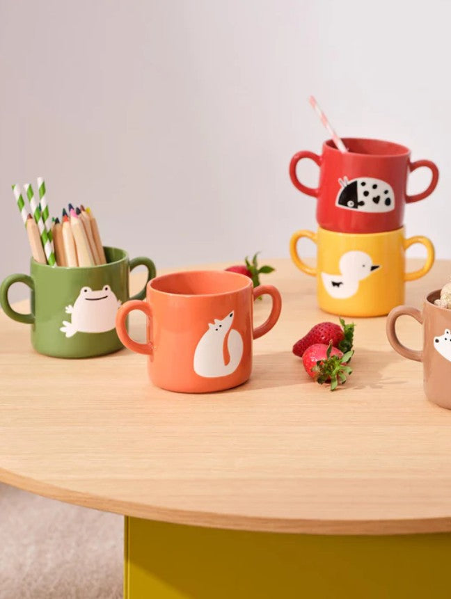 KIDS WHALE KRŪZE 250ML, AR DIVĀM OSIŅĀM, G.ZILA, PORCELĀNS