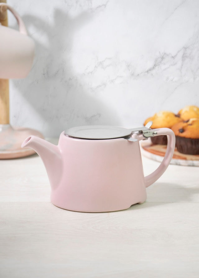 LONDON POTTERY OVAL TĒJKANNA AR SIETIŅU 750ML, ROZĀ MATĒTA, KERAMIKA**